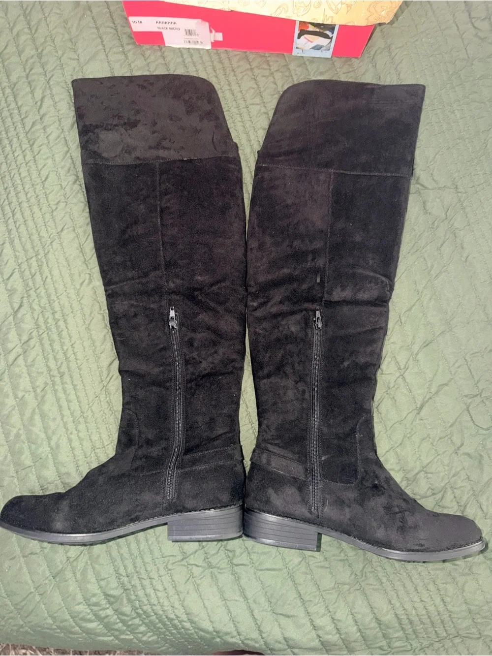 Arizona Jean Company Black Over-the-Knee Suede Boots with Buckle